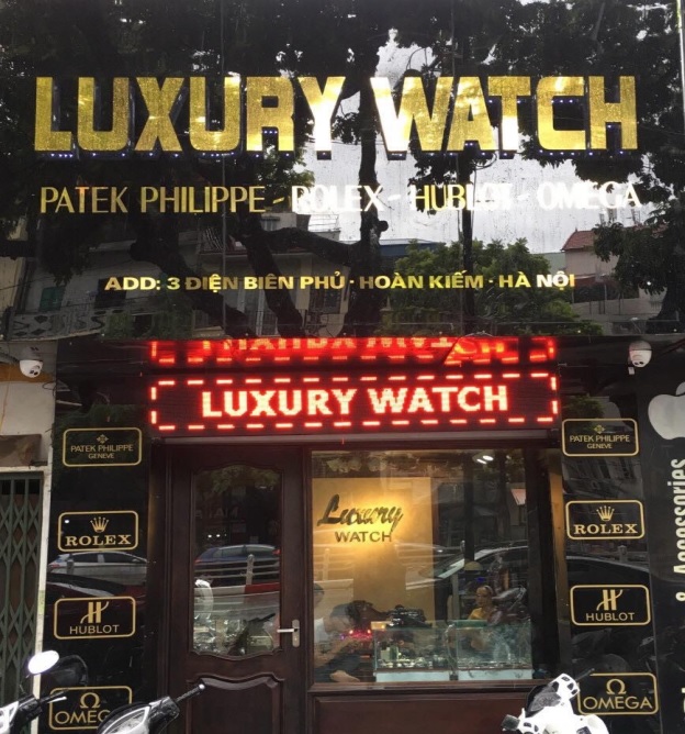 Cửa hàng Luxury Watch tại số 3 Điện Biên Phủ, Hoàn Kiếm, Hà Nội.