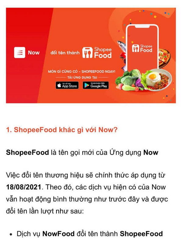Từ 18/8, ứng dụng giao đồ ăn Now sẽ chính thức đổi tên thành ShopeeFood.