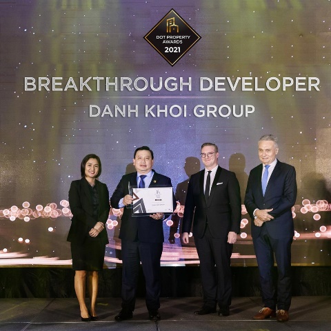 Tập đoàn Danh Khôi được Dot Property Awards vinh danh là Nhà phát triển bất động sản đột phá khu vực Đông Nam Á năm 2022 