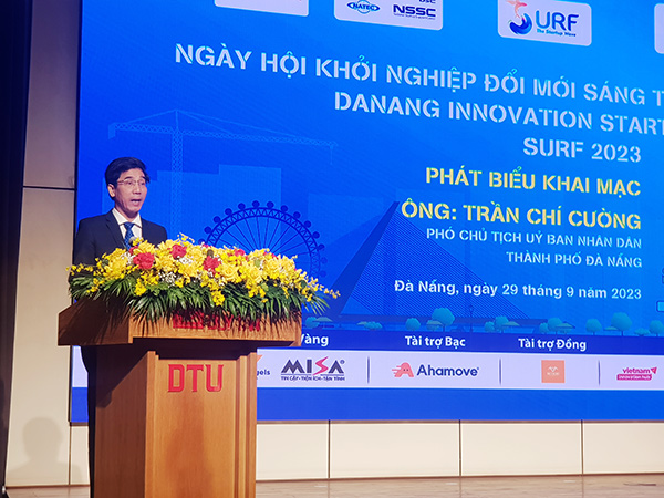 Phó Chủ tịch UBND TP Đà Nẵng Trần Chí Cường phát biểu khai mạc SURF 2023.