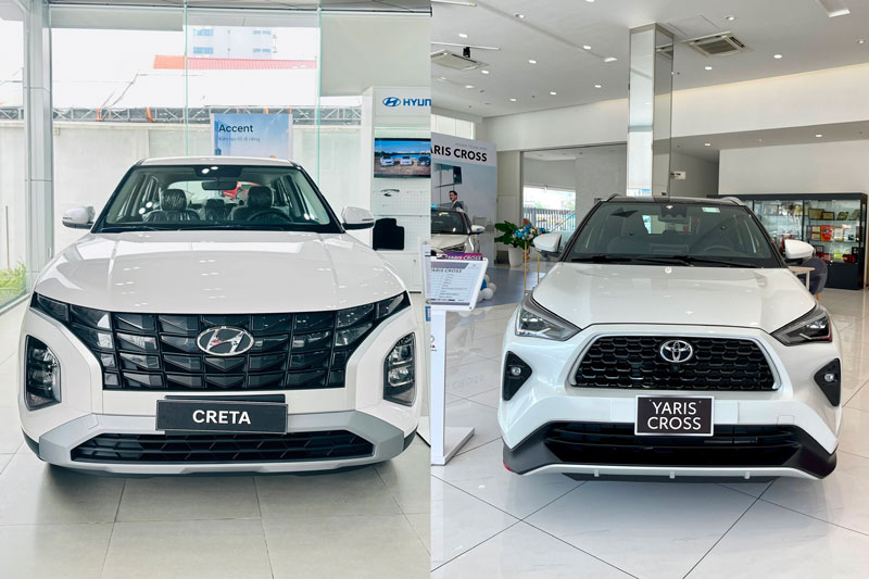 Hyundai Creta và Toyota Yaris Cross (phải).