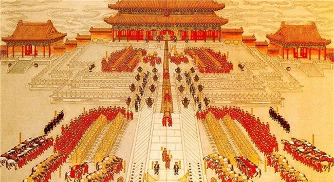 Quang cảnh lễ cưới của Hoàng đế Quang Tự thời Mãn Thanh và Hoàng hậu.