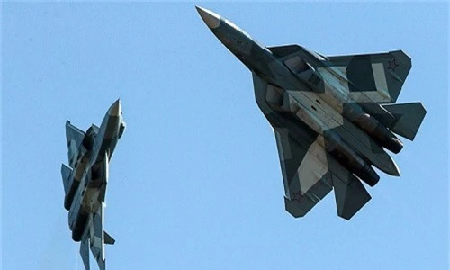 Hai tiêm kích Su-57 của Nga. Ảnh:TASS.
