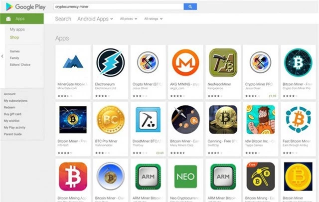 Ứng dụng đào tiền ảo vẫn nhan nhản trên cửa hàng Play Store sau khi bị Google cấm hồi đầu tháng này.