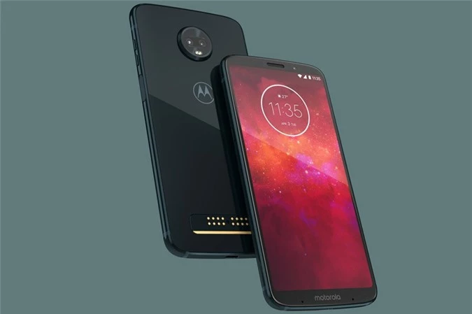 2. Motorola Moto Z3 Play (dung lượng pin: 3.000 mAh, thời gian sạc đầy: 84 phút).