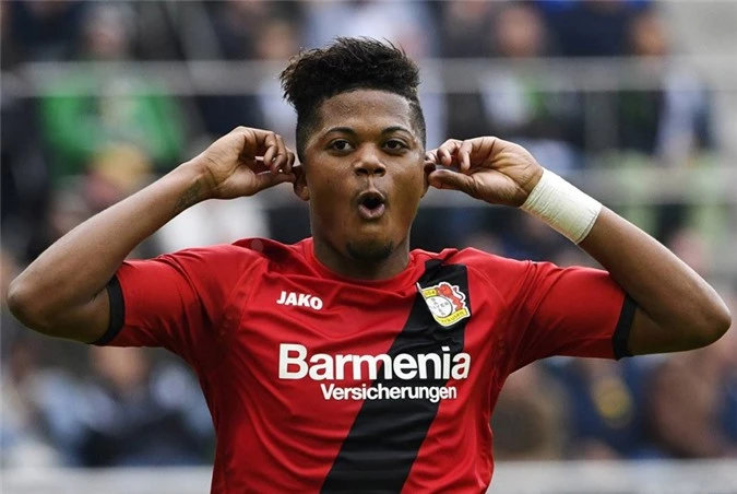 9. Leon Bailey (Bayer Leverkusen, 56,5 triệu euro).