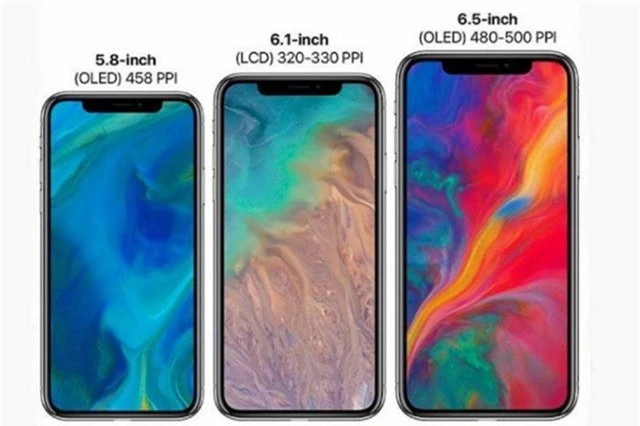 Bộ 3 iPhone mới sẽ có thiết kế “tai thỏ” giống iPhone X, với kích thước màn hình khác nhau