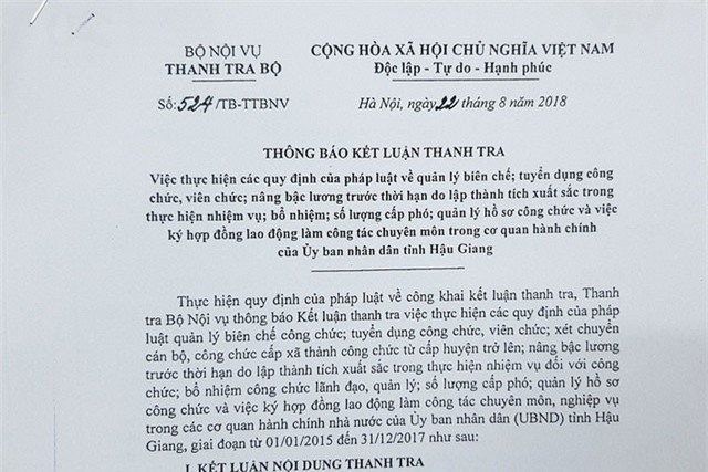 Hậu Giang bổ nhiệm hàng loạt cán bộ thiếu chuẩn