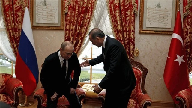 
Tổng thống Nga Vladimir Putin và người đồng cấp Thổ Nhĩ Kỳ Recep Tayyip Erdogan (Ảnh: Sputnik)

