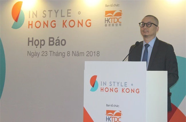 Ông Peter Wong, Giám đốc khu vực Đông Nam Á và Nam Á, HKTDC phát biểu tại buổi họp báo.