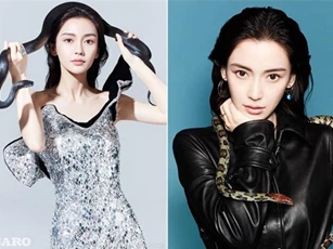 Ấn tượng với loạt hình Angelababy "chơi đùa" cùng rắn