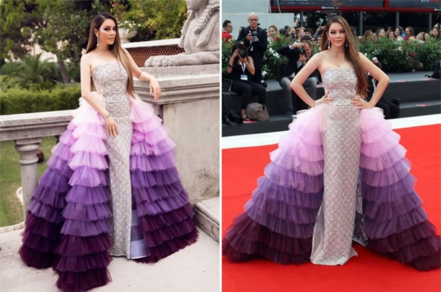 Lý Nhã Kỳ mặc váy đính hàng nghìn viên pha lê dự LHP Venice