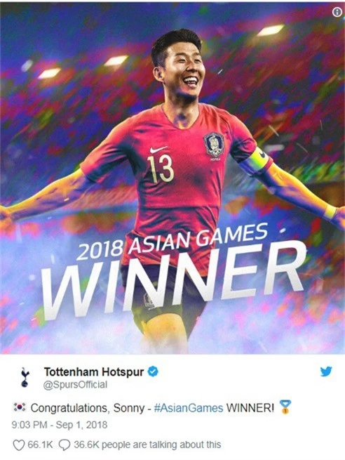 
CLB Tottenham chúc mừng Son Heung Min
