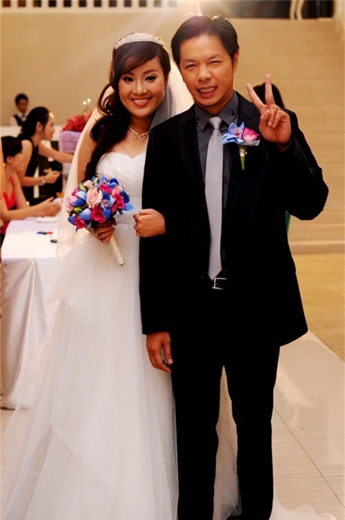 Vợ chồng Thái Hòa trong ngày cưới.