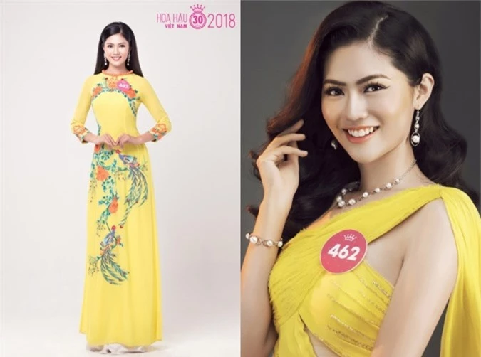 Vũ Hương Giang - Hoa khôi Phụ nữ Việt Nam qua ảnh 2017 có đường nét gương mặt phúc hậu. Người đẹp cũng phát huy nụ cười rạng rỡ trong các bức ảnh.