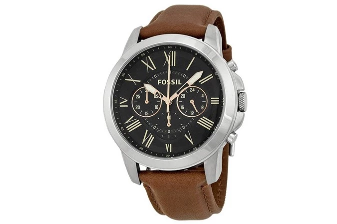 5. Fossil Grant Brown Leather Strap (giá: 80,57 USD).