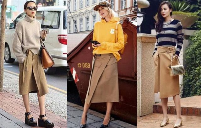Tạm cất những thiết kế mỏng manh mềm mại, chân váy mùa thu năm nay lại thiên về kiểu đứng dáng thế này