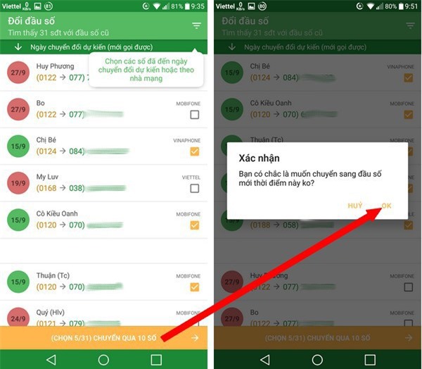 Hướng dẫn chuyển đổi số di động từ 11 sang 10 số trên danh bạ smartphone