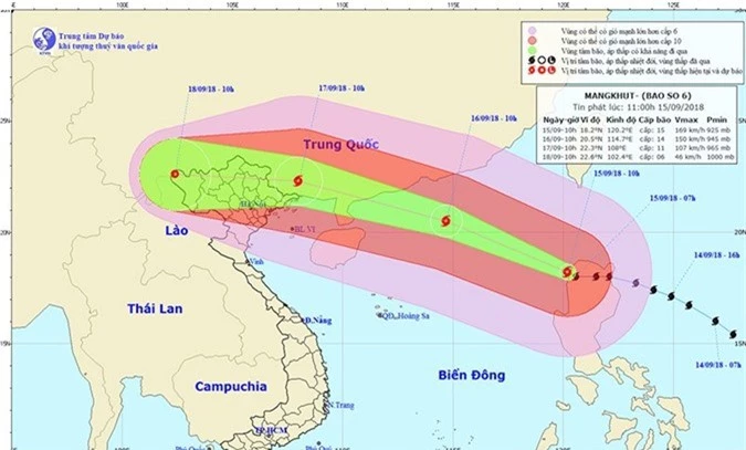 Siêu bão Mangkhut giật trên cấp 17 vào biển Đông sớm hơn dự kiến