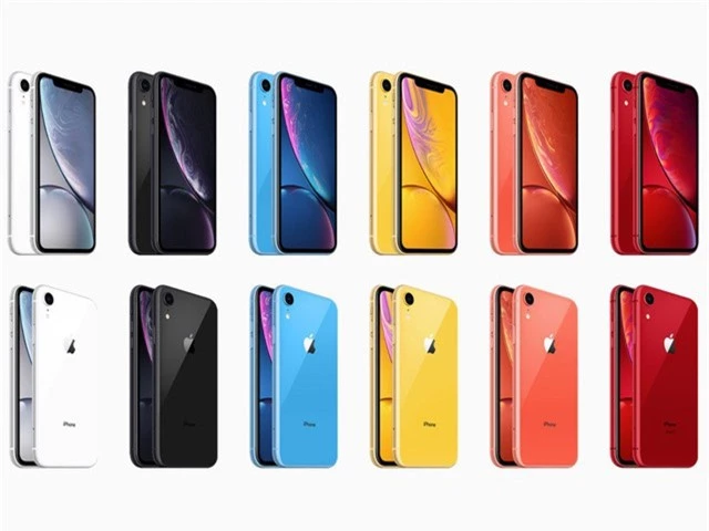 iPhone XR có tới gấp đôi tùy chọn về màu sắc so với 2 mẫu iPhone còn lại.