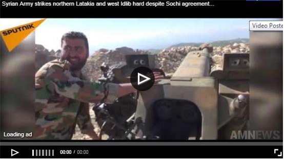 Clip: Bất chấp thỏa thuận Sochi, quân đội Syria khai hỏa dữ dội vào Latakia và Idlib