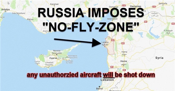 Nga thiết lập vùng cấm bay trên tỉnh Latakia - Syria