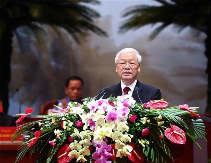 Tổng Bí thư Nguyễn Phú Trọng phát biểu tại Đại hội. Ảnh: VGP/Thu Cúc
