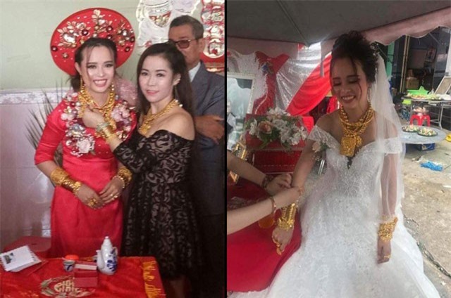 Cô dâu đeo 129 cây vàng: Chú rể lấy lại vàng về quê