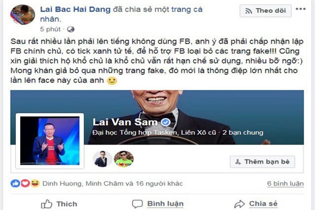 MC Lại Văn Sâm quyết định "đập tan" những kẻ mạo danh hèn hạ trên Facebook
