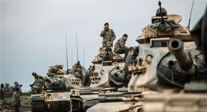 Quân đội Thổ Nhĩ Kỳ gần biên giới Syria. (Ảnh: Sputnik)