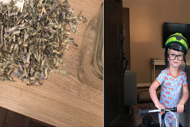 Cậu bé biến 1.000 USD thành giấy vụn