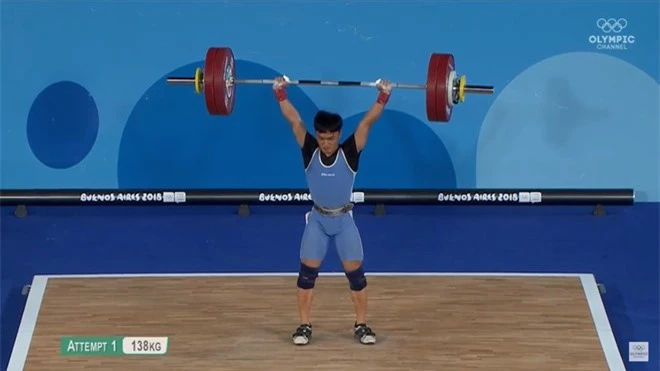 Ngô Sơn Đỉnh giành HCV cử tạ hạng 56kg ở Olympic trẻ 2018.