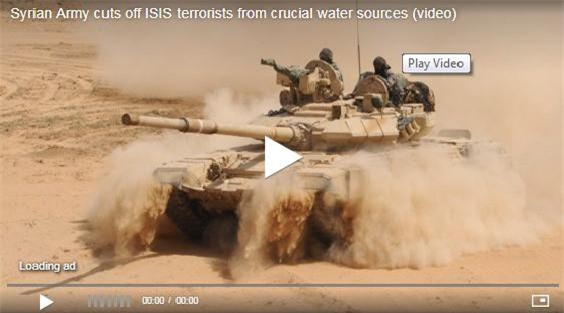 Clip: Quân đội Syria cắt đứt nguồn nước, khủng bố chết khát ở Tulul al-Safa