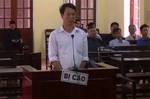 Bị cáo Lê Văn Hân tại phiên tòa sơ thẩm. Ảnh: Lam Sơn.