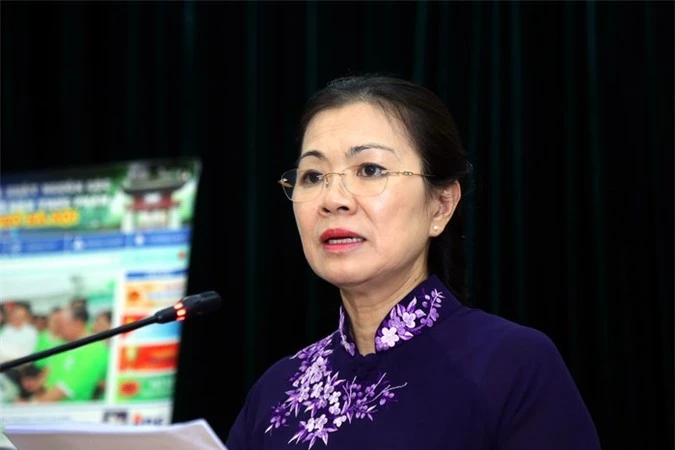 Đồng chí Trương Thị Ngọc Ánh phát biểu tại hội thảo.