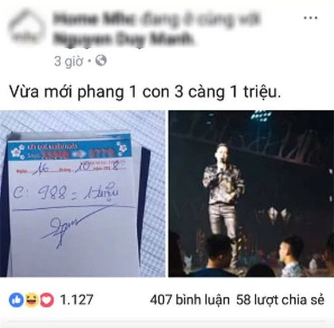 Duy Mạnh khoe đánh lô đề.