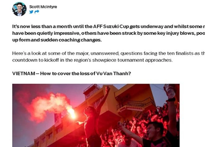 Báo châu Á viết về ĐT Việt Nam: Lo vì 1 cầu thủ, đối thủ khổ đủ đường - 1
