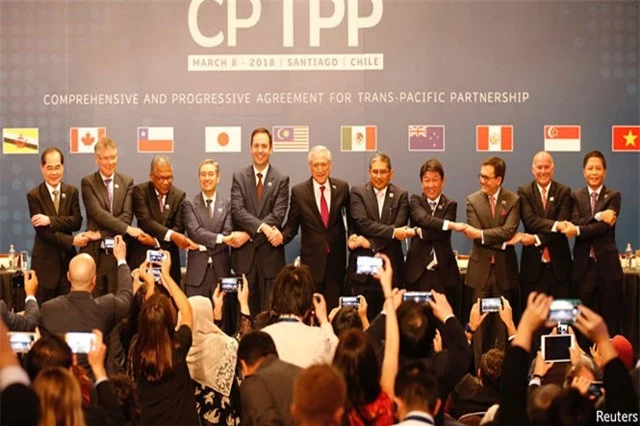 Đại diện 11 nước tham gia CPTPP ẢNH: REUTERS