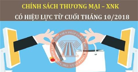 8 chính sách thương mại, XNK và dân sinh nổi bật có hiệu lực từ cuối tháng 10/2018
