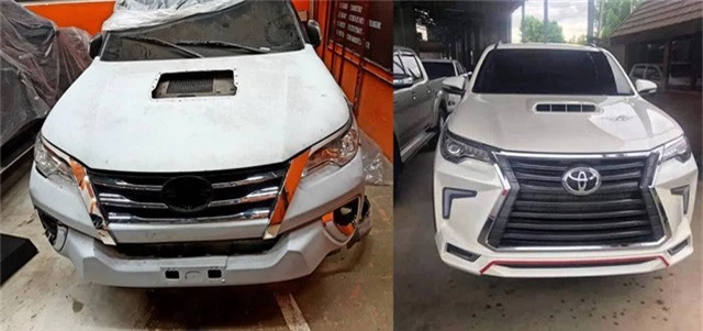 Dân chơi lột xác Toyota Hilux thành Fortuner bán tải, độ cả theo kiểu Lexus LX570