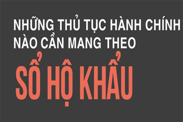 Những thủ tục hành chính nào cần mang theo sổ hộ khẩu?