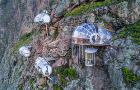 Clip: Khách sạn cheo leo giữa vách núi độc nhất thế giới