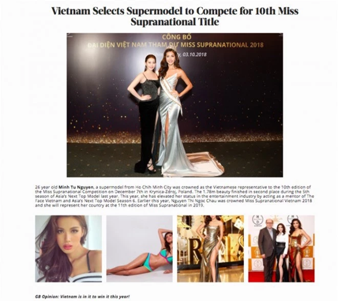 Phần cuối, đội ngũ chuyên gia của Global Beauties còn khẳng định:”Việt Nam đến là để chiến thắng cuộc thi năm nay”.