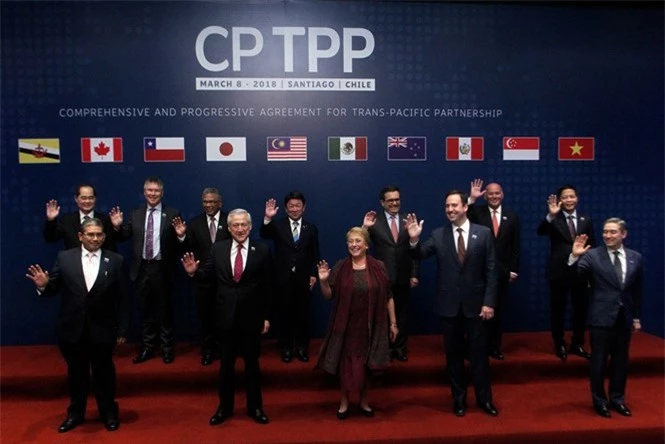 Đại diện các nước thành viên tham gia ký kết CPTPP tại Chile AFP