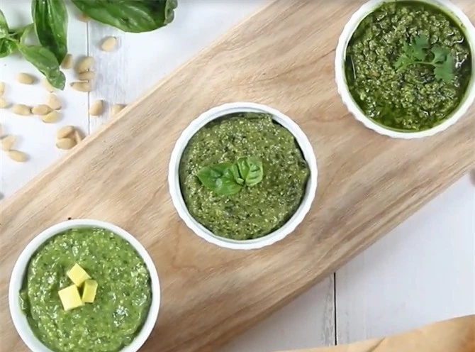 Sốt Pesto được ăn kèm với nhiều món tạo nên hương vị độc đáo.