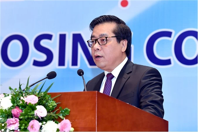 Phó Thống đốc NHNN Nguyễn Kim Anh phát biểu..Ảnh:VGP/Huy Thắng