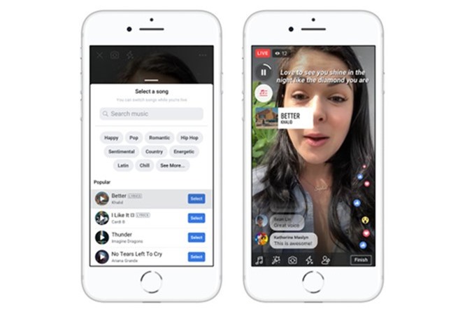 Facebook cho phép thêm bài hát và ảnh vào video
