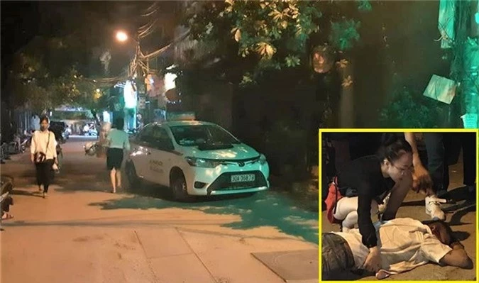 Tai xe taxi bi ban dan cao su, chen xe qua nguoi: Bao cao Cong an TP Ha Noi hinh anh 1