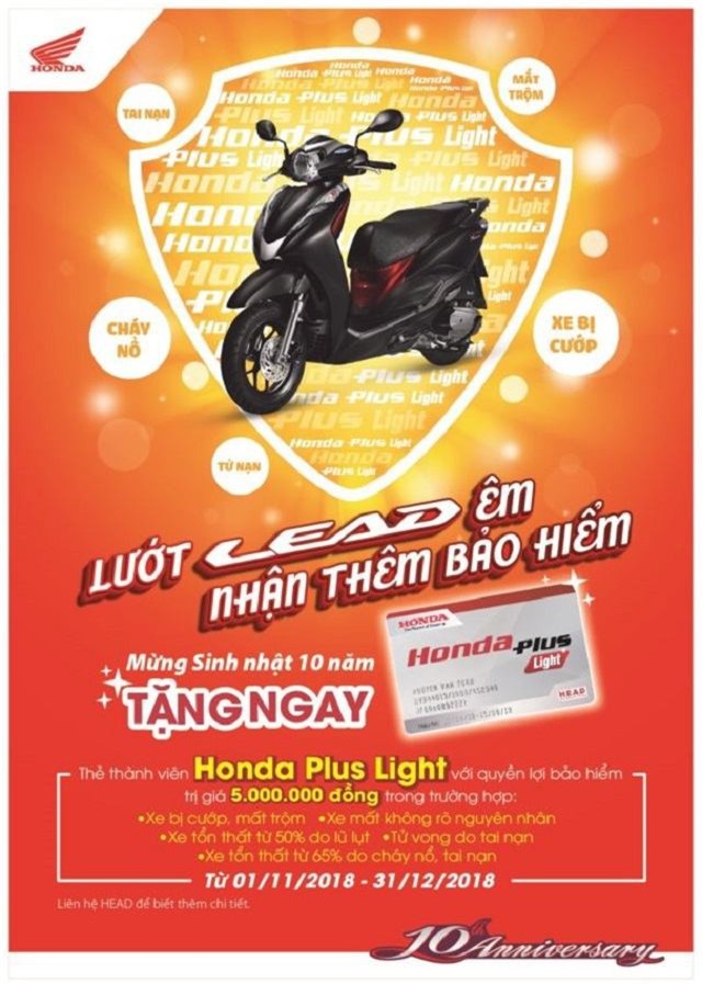 Honda khuyến mãi 'khủng' cho khách hàng mua xe ga Lead