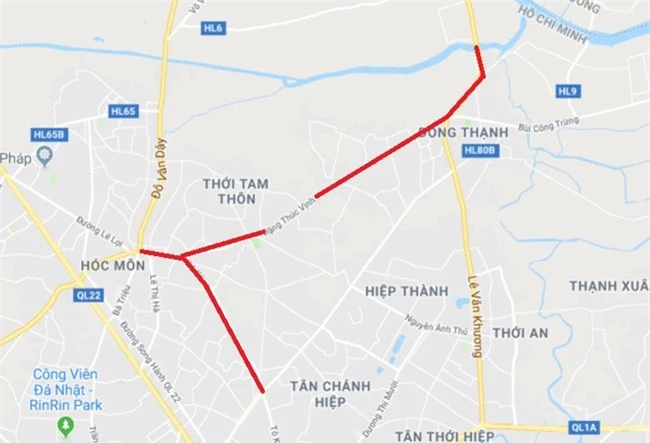 Vị trí đoạn Tỉnh lộ 9 huyện Hóc Môn vừa được TPHCM áp giá bồi thường (ảnh TL)